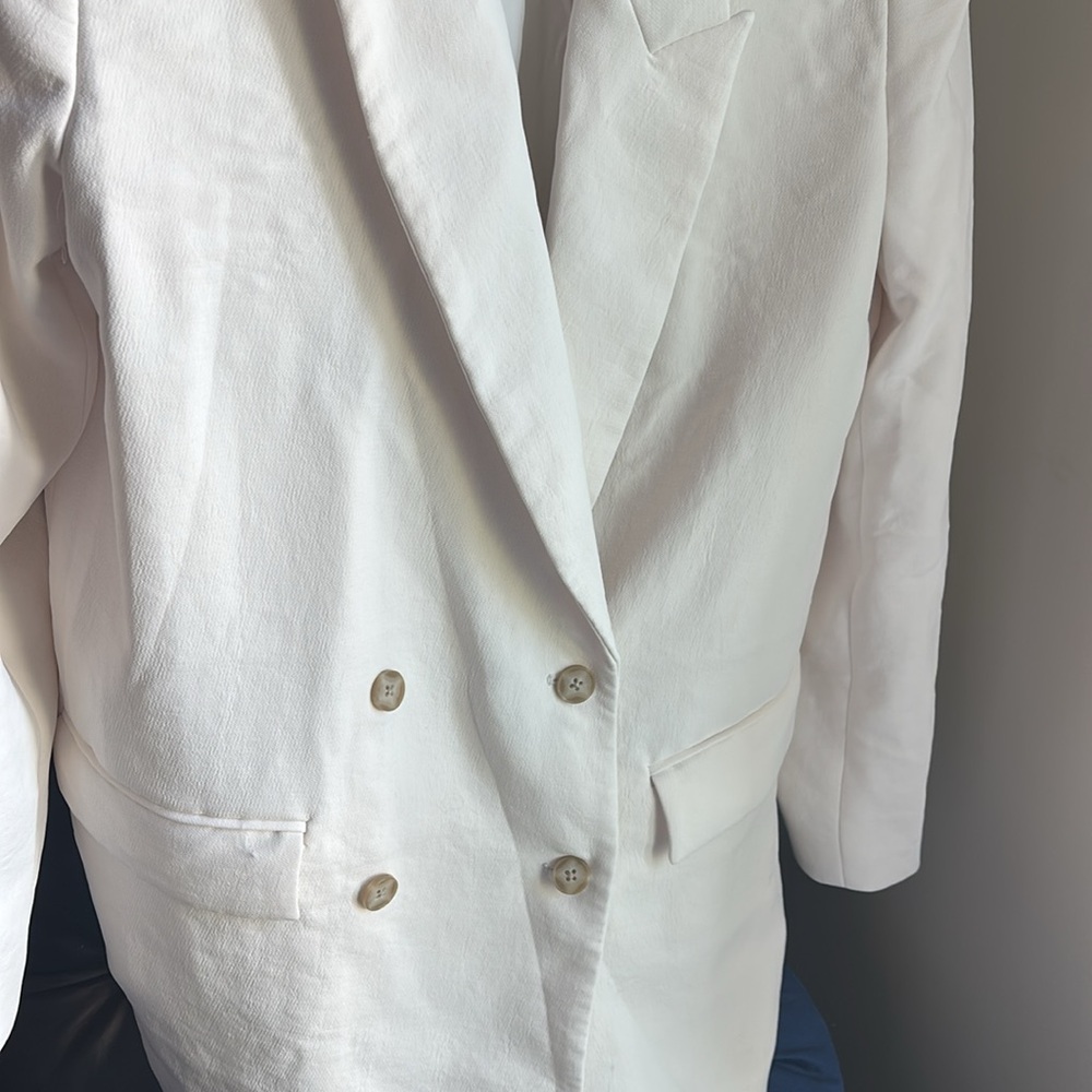 Wilfred Cream Double Breasted Generation Blazer - Size M